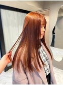 【栄矢場町】オレンジベージュ透け感カラー