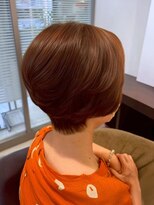 ソシエ 山陽姫路店&nbsp;レッドブラウン×丸みショートボブ