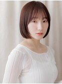 グレーブラウン姫カットレイヤー切りっぱなしボブY川口20代30代