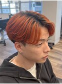 ニュアンスパーマ/ダブルカラー/センターパート/men's/京都
