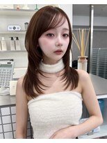 サンドレオ 新宿店(sand Leo)&nbsp;ミディアムレイヤーカット/髪質改善/韓国/前髪/新宿/ブリーチ