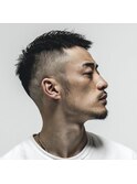 フェード×アップバングベリーショート