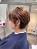 ふんわりショートボブ透明感ベージュブラウン小顔ナチュラル