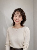 レセ 南柏店(Laissez)&nbsp;大人上品ヘア/外ハネボブ/くびれミディ/暗髪/小顔レイヤーボブ