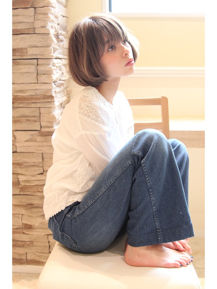 上野樹里さん風・ラフでかわいく決まるニュアンスボブ：L003027020 