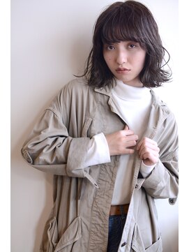 ミラバイグリーン(Mira by green) ブルージュ×ふわミディ【無造作】くせ毛風