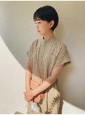 ショートカット　カラー　前髪　ミニボブ/表参道.南青山