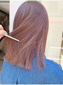〇ラベンダーベージュ 透明感カラー ぷつっとカット