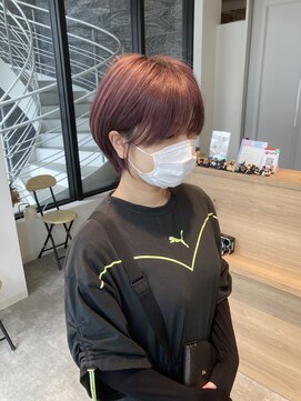 シェノン 奈良橿原店(CHAINON) コーラルピンク×ショート