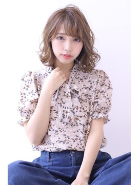 オーロ 緑地公園店(ORO) ことりベージュローライト大人かわいい小顔スリークボブ大人ボブ