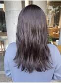 グレージュカラー/ボブウルフ/黒髪/ココアベージュ