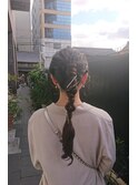 編みおろしポニーアレンジ☆☆