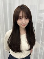 ハピネス 梅田茶屋町店(HAPPINESS)&nbsp;韓国ヘア/ロングレイヤー/顔周りカット/ブリーチなし/グレージュ