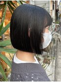 髪質改善20代30代40代大人可愛い黒髪前下がりボブ