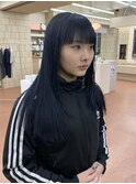 縮毛矯正/ストレートパーマネイビーブラック/ブルーブラック