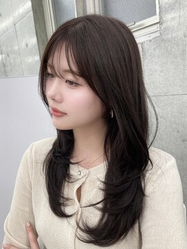 エヌアイ オモテサンドウ(ni omotesando) 大人可愛いレイヤーカット/ブラウンカラー/顔まわりカット　上野