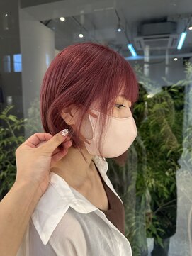 カロン バイ ジーナ 柏の葉キャンパス(Kalon by Zina) 【今っぽさ全開!レッドカラー×ショートボブ】