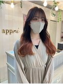 韓国風レイヤーカット[グラデーションオレンジ］南浦和/浦和　93