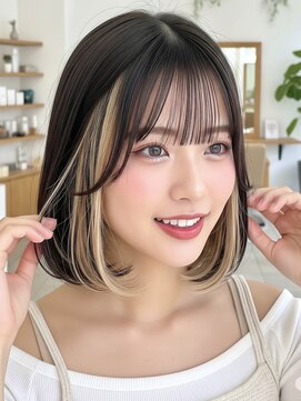 ミーム 原宿 表参道(meme) ”韓国風インナーカラー×ボブ