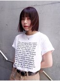 葡萄カラー×柔らかさのある顎下ボブ