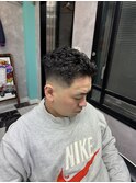 高円寺メンズ極道パーマ×ミドルフェード/眉毛/メンズ/バーバー
