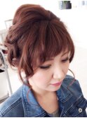 編み込みアップスタイル