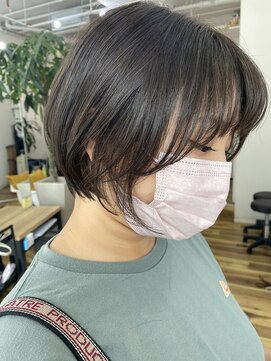 グリーン(green) 簡単スタイリングショートボブ　bymisaki