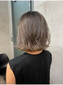 切りっぱなしボブ×ハイライト×グレージュ