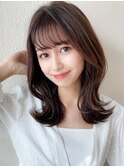 大人かわいい似合わせカット/くびれヘア/美髪/こなれミディ/新宿