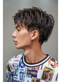 メンズショート/2ブロック/刈り上げ/かき上げ
