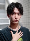 メンズ　2wayセンターパート　シャープなソフトツイストパーマ