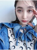 オリーブベージュショートミニボブグレージュブリーチレイヤー