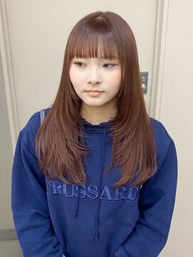 パークレーン アイス イヴェン(park lane ICI yeven) オレンジブラウン￥ロングレイヤー/顔周り