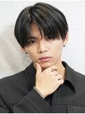 韓国マッシュコンマバングセンターパートダークアッシュメンズ