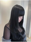 韓国風黒髪/ワイドバング/ざくざくレイヤー/トレンドスタイル