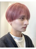 韓国メンズアッシュグレージュカラーシースルーマッシュシルバー