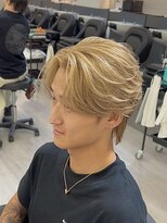 ビカムメンズヘアー 栄店(become men's hair)&nbsp;ミルクティベージュセンターパート栄
