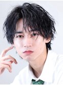 メンズ波巻きシャドウパーマ渋谷原宿