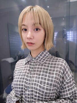 【iLi×REN】ブロンド/ブロンドヘア/ボブ/切りっぱなしボブ/立川