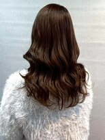 ノッポサン(Noppo3)&nbsp;暗髪グレージュカラー セミロング ゆる巻き 艶髪カラー