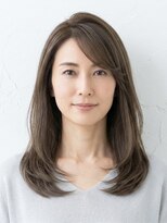 と和 巣鴨&nbsp;40代上品グレージュミディアム。白髪も馴染む外ハネ