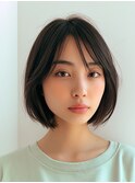 ミルクティーブロンド/ダークブルー/デジタルパーマ/大口新子安