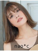 ナオシ トレス 富雄店(nao*c tres)&nbsp;【奈良/富雄nao*c】ミルクティーベージュユルフワ外ハネミディー