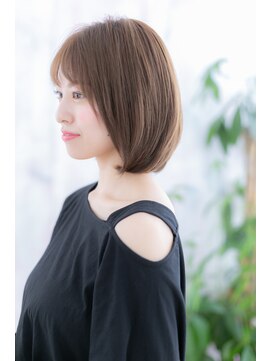 ヘアアンドビューティー ミック(Hair & Beauty miq) あふれる透明感☆シースルーバングの小顔フェミニンボブb