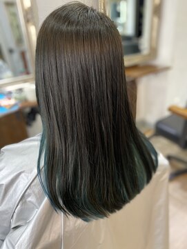 バトヘアー 渋谷本店(bat hair) グリーンインナーカラー