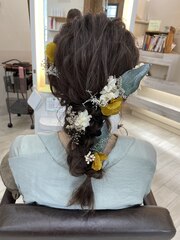 編みおろしヘアセット＊。