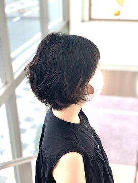 トップヘアー 中庄店(TOP HAIR fuapua) ふんわりショートボブパーマ【りり】