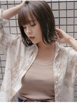 ネウィ ハウオリ 札幌駅前(newi hau'oli)&nbsp;大人可愛い20代30代40代小顔ワンサイドショートボブ丸み前下がり