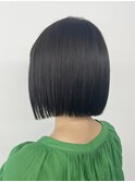 【小顔】切りっぱなしボブ×アッシュブラック/新越谷 南越谷