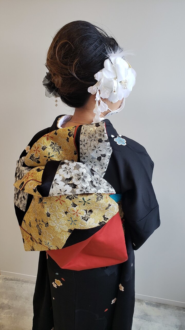 成人式 盛り髪 シニヨン 着物ヘアセット：L171258478｜マカナワークス